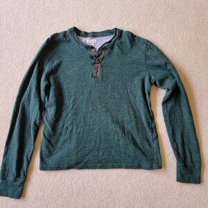 J. CREW Men's M double-knit Henley shirt.
